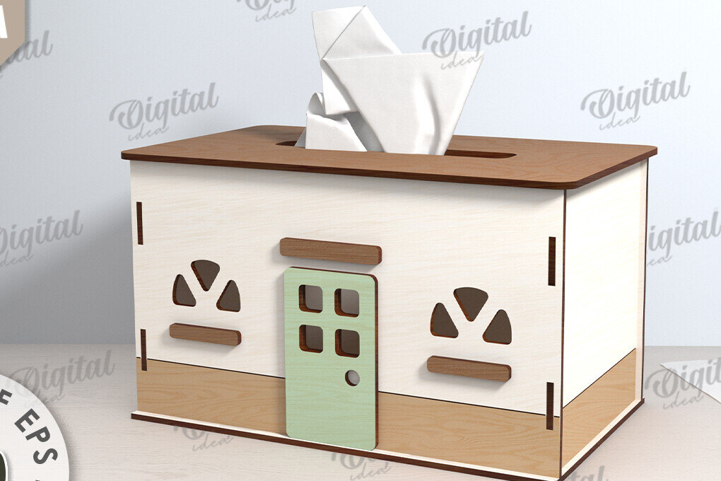 Σετ των 2 Intra απο ξύλο plywood 3mm-4mm πάχος – Tissue Box Κοπή Laser. Στήριγμα ιστού Δίασταση  20x20 cm INTRAFABR-116899811