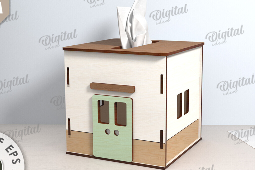 Σετ των 2 Intra απο ξύλο plywood 3mm-4mm πάχος – Tissue Box Κοπή Laser. Στήριγμα ιστού Δίασταση  20x20 cm INTRAFABR-116899880