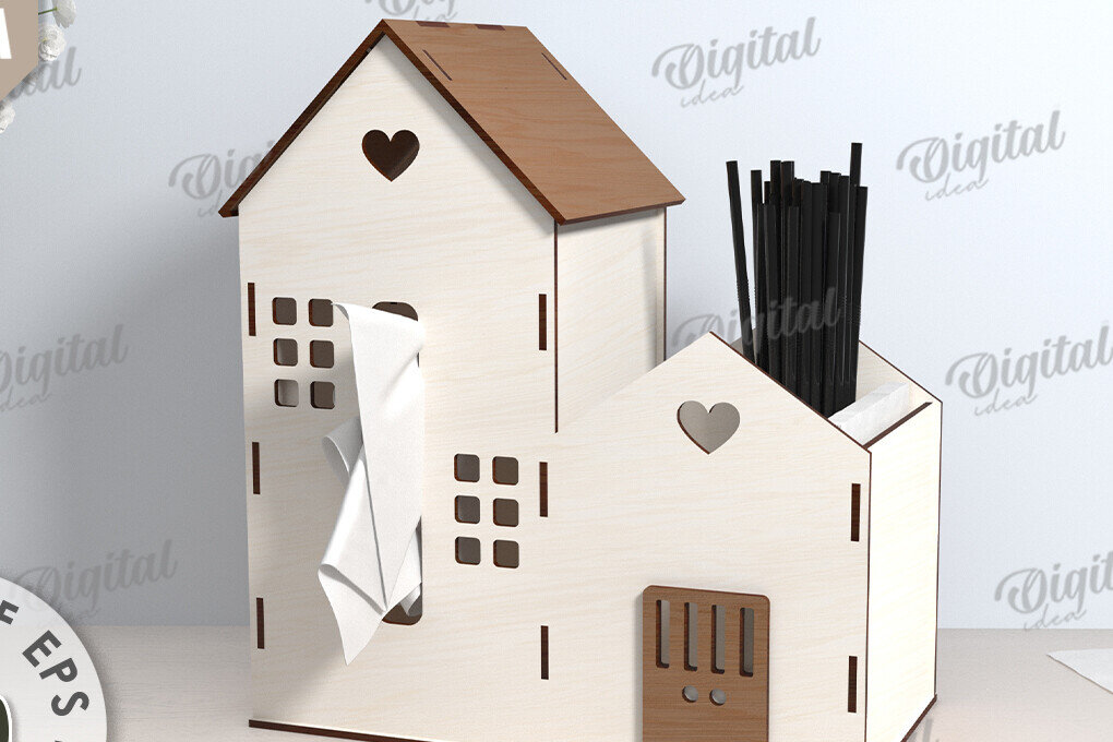 Σετ των 2 Intra απο ξύλο plywood 3mm-4mm πάχος – Tissue Box Κοπή Laser. Στήριγμα ιστού Δίασταση  20x20 cm INTRAFABR-116900081