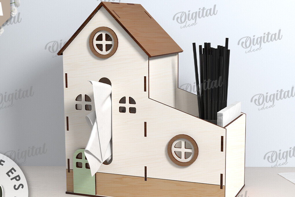 Σετ των 2 Intra απο ξύλο plywood 3mm-4mm πάχος – Tissue Box Κοπή Laser. Στήριγμα ιστού Δίασταση  20x20 cm INTRAFABR-116900146