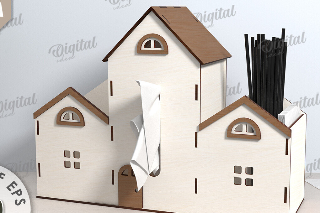 Σετ των 2 Intra απο ξύλο plywood 3mm-4mm πάχος – Tissue Box Κοπή Laser. Στήριγμα ιστού Δίασταση  20x20 cm INTRAFABR-116900224