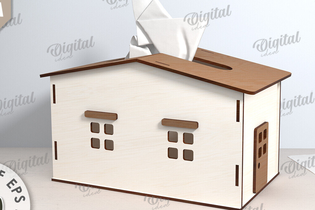 Σετ των 2 Intra απο ξύλο plywood 3mm-4mm πάχος – Tissue Box Κοπή Laser. Στήριγμα ιστού Δίασταση  20x20 cm INTRAFABR-116899526