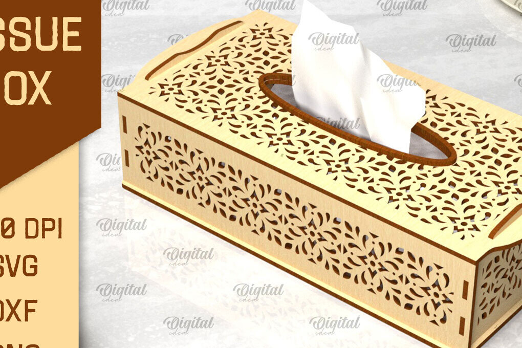 Σετ των 2 Intra απο ξύλο plywood 3mm-4mm πάχος – Ξύλινο κουτί χαρτομάντιλου Δίασταση  20x20 cm INTRAFABR-97965547