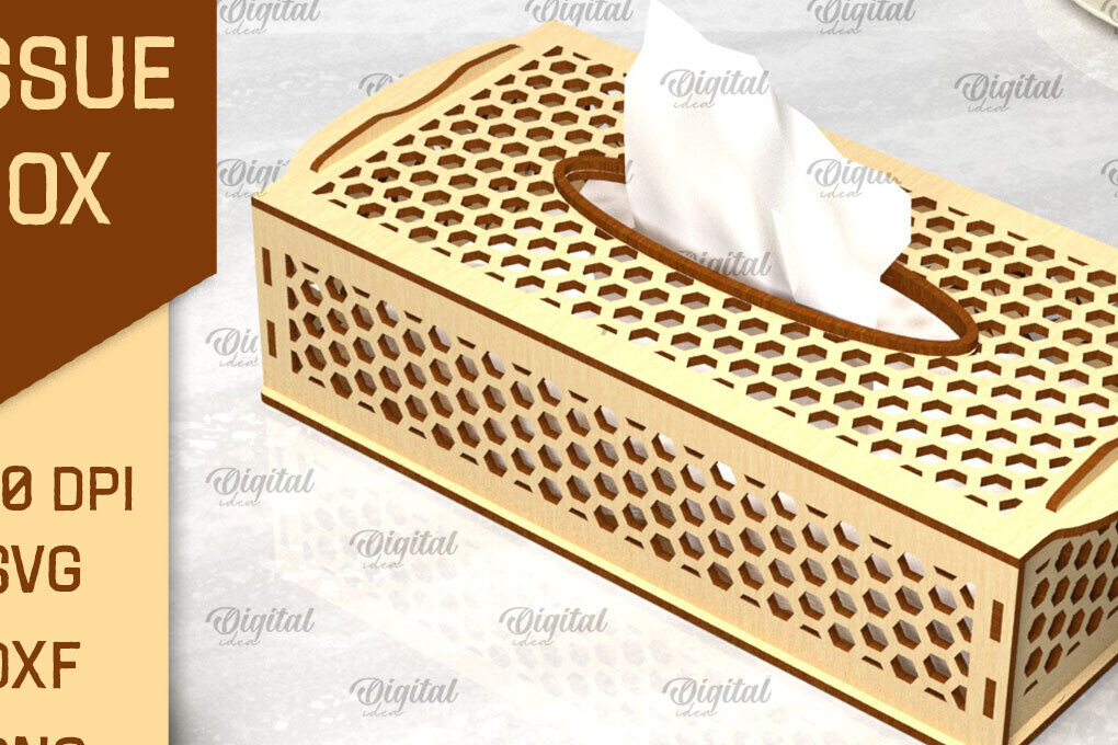 Σετ των 2 Intra απο ξύλο plywood 3mm-4mm πάχος – Ξύλινο κουτί χαρτομάντιλου Δίασταση  20x20 cm INTRAFABR-97965640