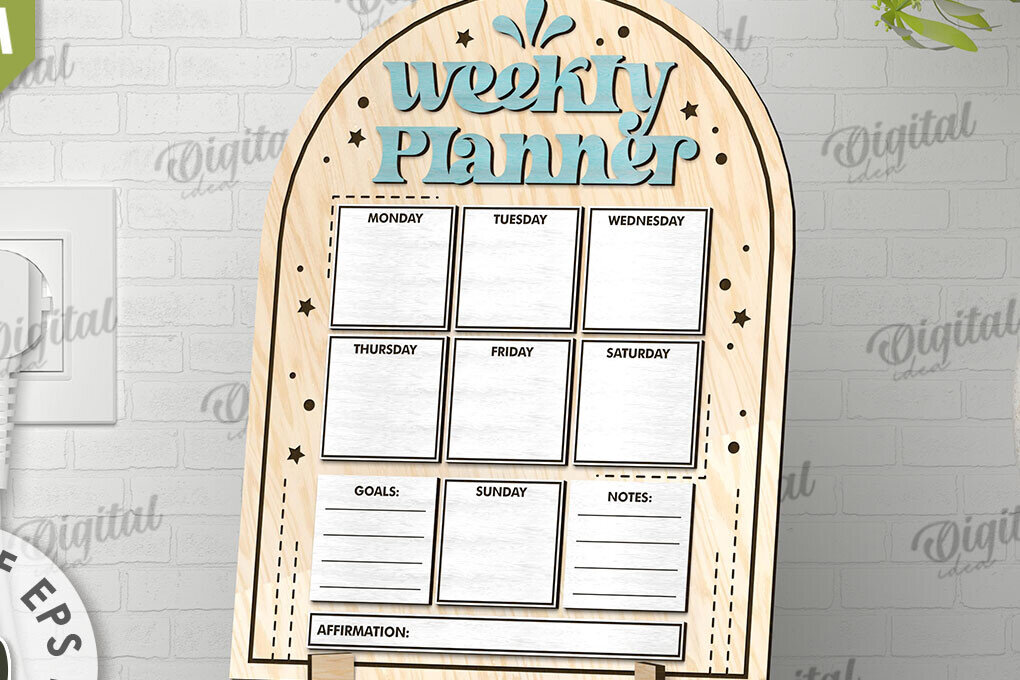 Σετ των 2 Intra απο ξύλο plywood 3mm-4mm πάχος – To Do List Σχεδιασμός κοπής με λέιζερ σανίδας Δίασταση  20x20 cm INTRAFABR-108836431