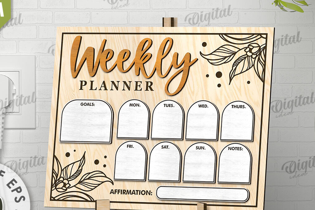 Σετ των 2 Intra απο ξύλο plywood 3mm-4mm πάχος – To Do List Σχεδιασμός κοπής με λέιζερ σανίδας Δίασταση  20x20 cm INTRAFABR-108836235