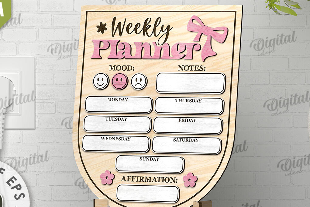 Σετ των 2 Intra απο ξύλο plywood 3mm-4mm πάχος – To Do List Σχεδιασμός κοπής με λέιζερ σανίδας Δίασταση  20x20 cm INTRAFABR-108836298