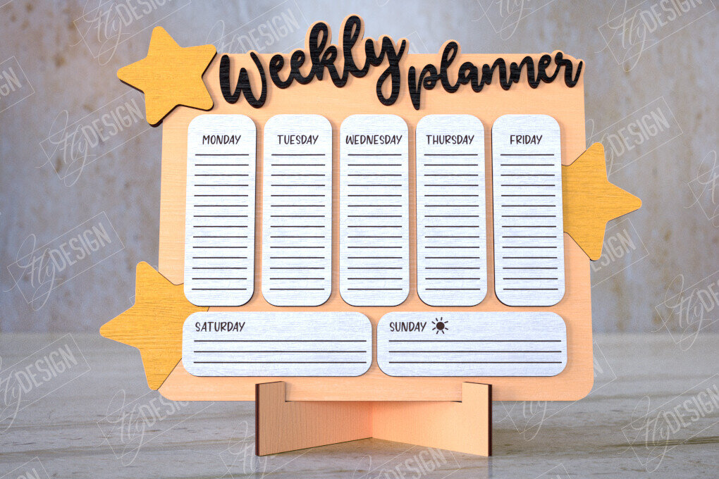 Σετ των 2 Intra απο ξύλο plywood 3mm-4mm πάχος – To Do List Board | Εβδομαδιαίος προγραμματιστής | CNC Δίασταση  20x20 cm INTRAFABR-112625799