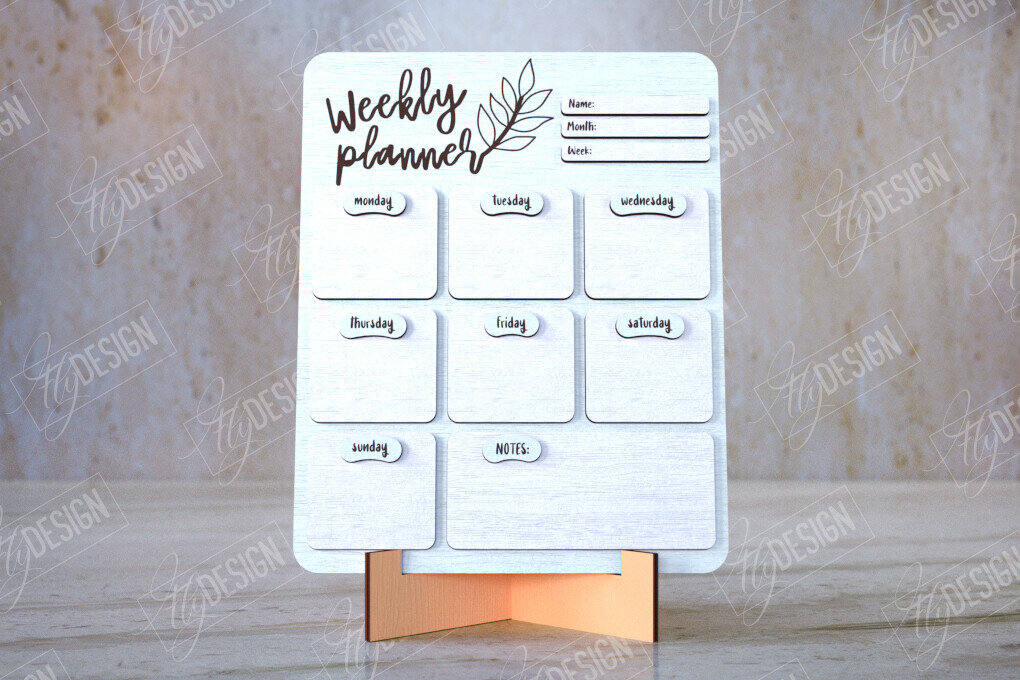 Σετ των 2 Intra απο ξύλο plywood 3mm-4mm πάχος – To Do List Board | Εβδομαδιαίος προγραμματιστής | CNC Δίασταση  20x20 cm INTRAFABR-112625755