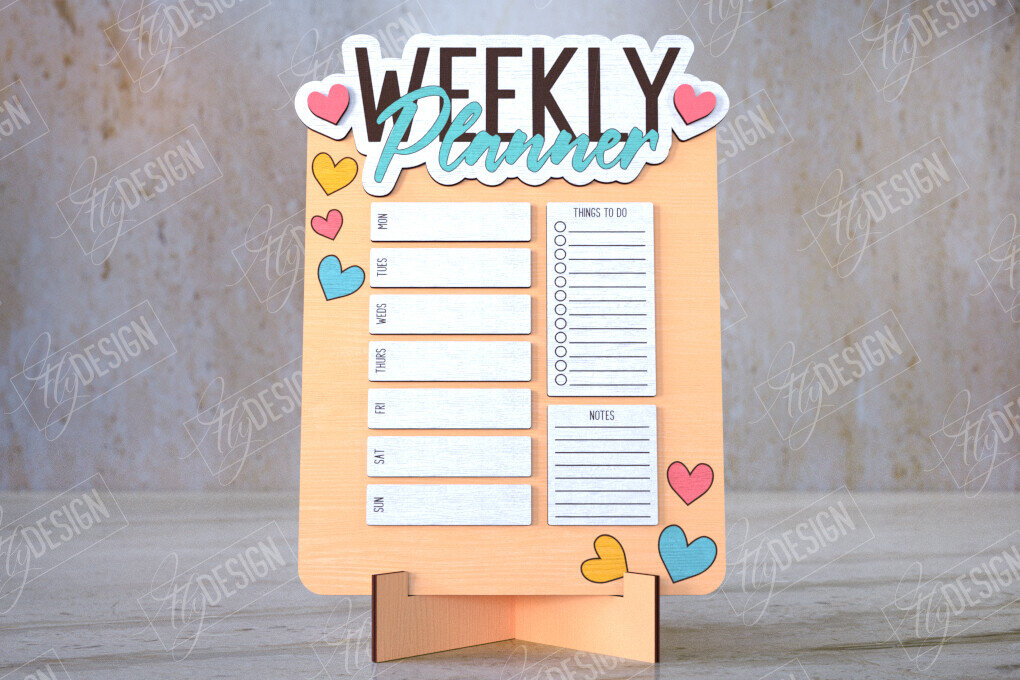 Σετ των 2 Intra απο ξύλο plywood 3mm-4mm πάχος – To Do List Board | Εβδομαδιαίος προγραμματιστής | CNC Δίασταση  20x20 cm INTRAFABR-112625780