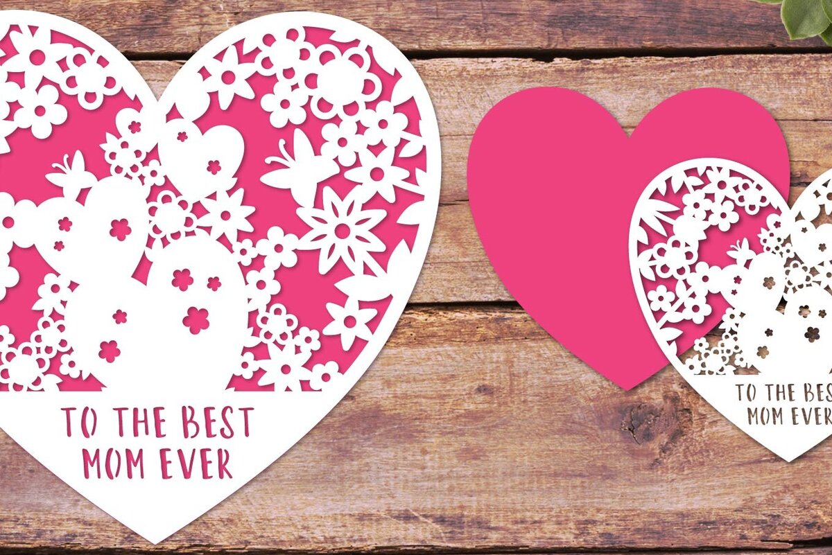 Σετ των 2 Intra απο ξύλο plywood 3mm-4mm πάχος – Για την καλύτερη μαμά ποτέ, κάρτα για τη γιορτή της μητέρας Δίασταση  20x20 cm INTRAFABR-67800071