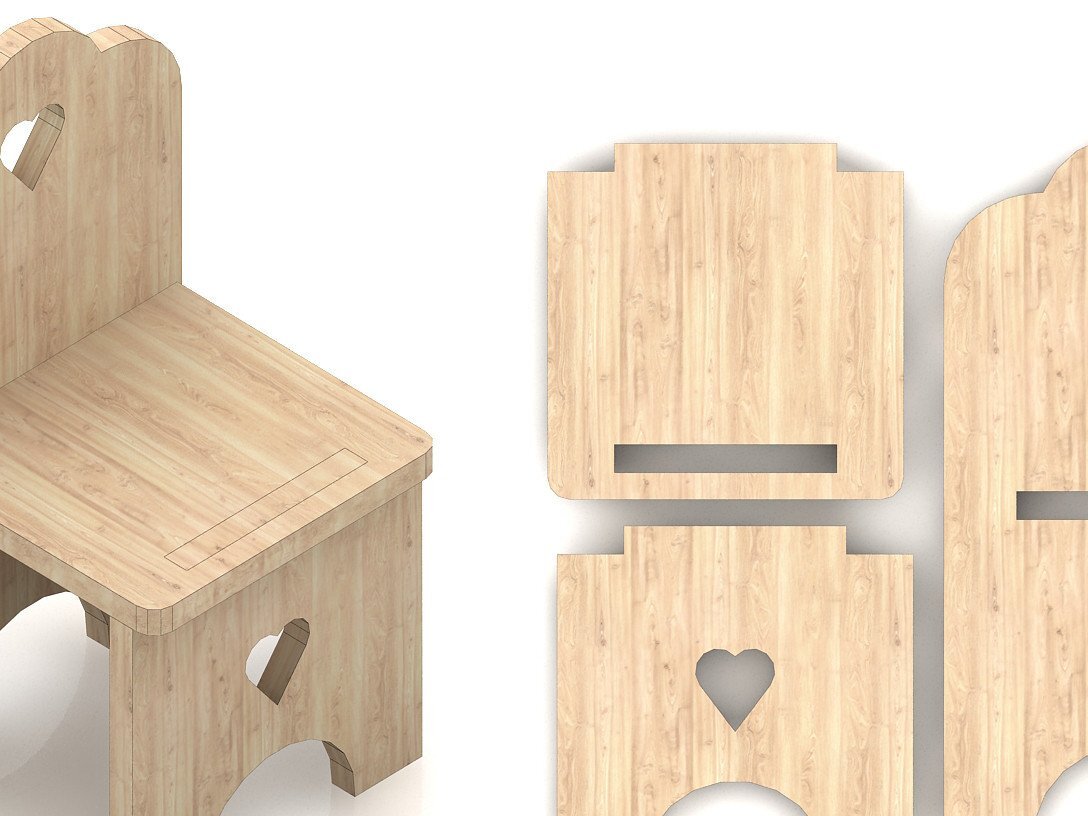 Σετ των 2 Intra απο ξύλο plywood 3mm-4mm πάχος – Καρέκλα για νήπια, Αρχεία κοπής παιδικής καρέκλας Δίασταση  20x20 cm INTRAFABR-38597328