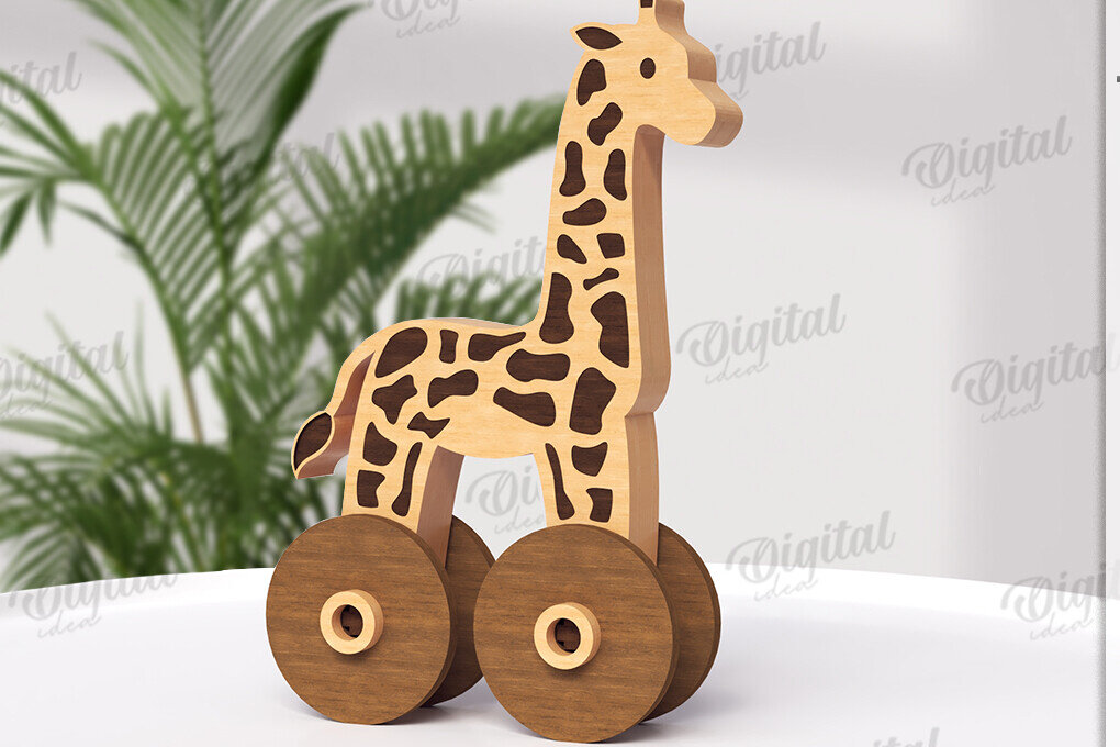 Σετ των 2 Intra απο ξύλο plywood 3mm-4mm πάχος – Παιχνίδι για νήπια με ρόδες Δίασταση  20x20 cm INTRAFABR-122195231