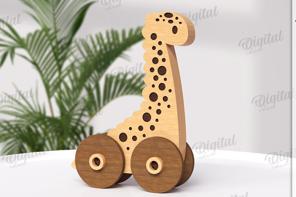 Σετ των 2 Intra απο ξύλο plywood 3mm-4mm πάχος – Παιχνίδι για νήπια με ρόδες Δίασταση  20x20 cm INTRAFABR-122195339