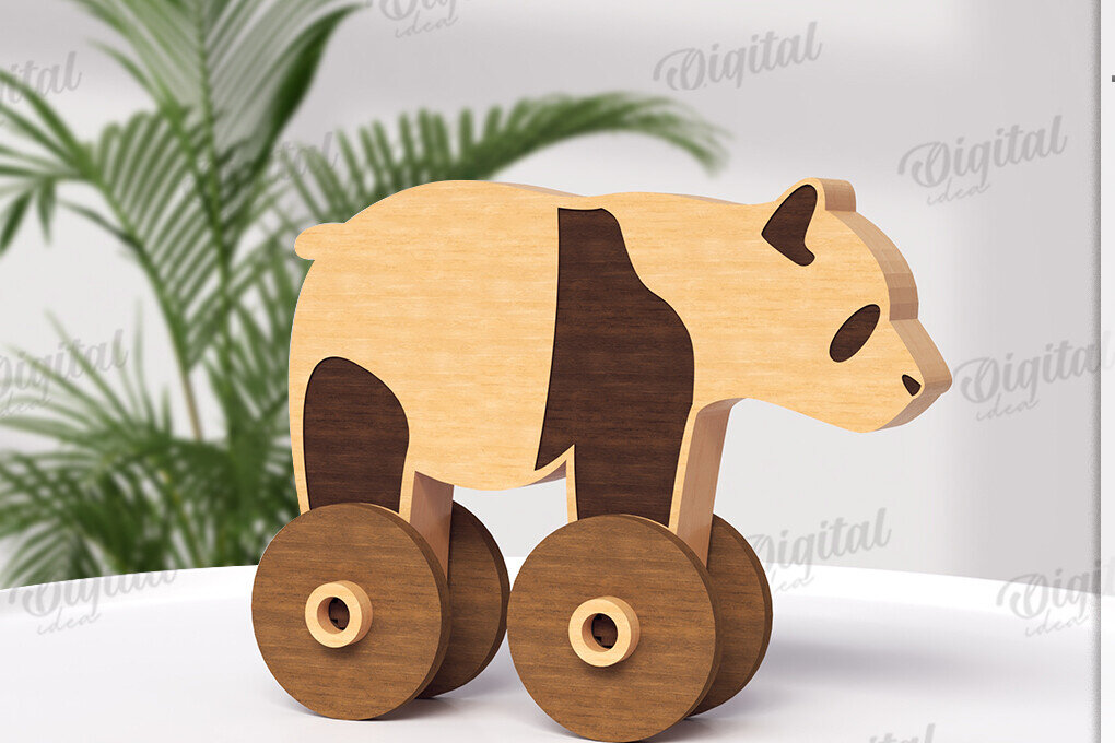 Σετ των 2 Intra απο ξύλο plywood 3mm-4mm πάχος – Παιχνίδι για νήπια με ρόδες Δίασταση  20x20 cm INTRAFABR-122196951