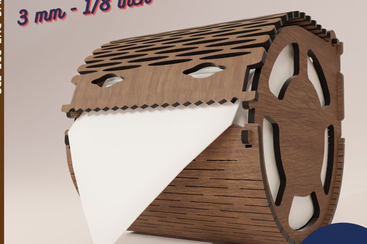 Σετ των 2 Intra απο ξύλο plywood 3mm-4mm πάχος – Αρχειοθήκη λέιζερ θήκης χαρτιού υγείας Δίασταση  20x20 cm INTRAFABR-104605066