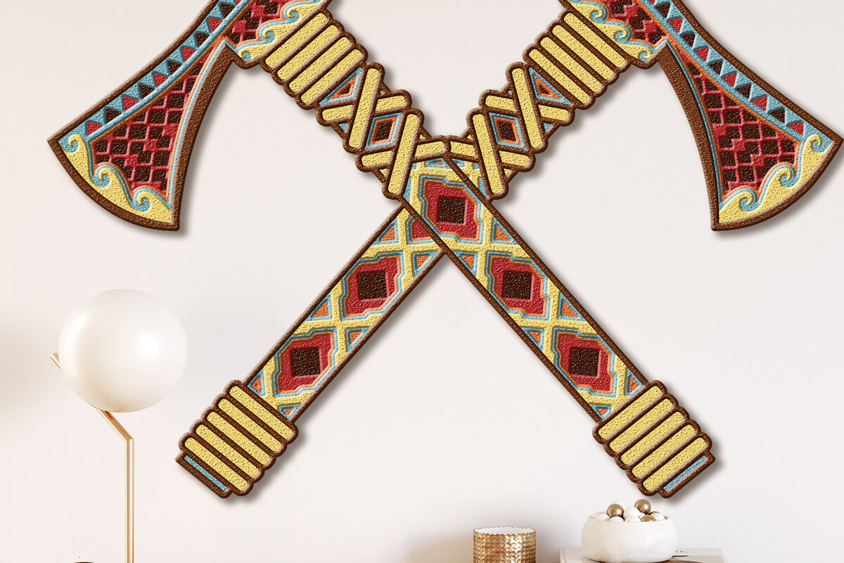 Intra απο ξύλο plywood 3mm-4mm πάχος – Διακόσμηση τοίχου σπιτιού Tomahawk Δίασταση  40x30 cm INTRAFABR-105074655