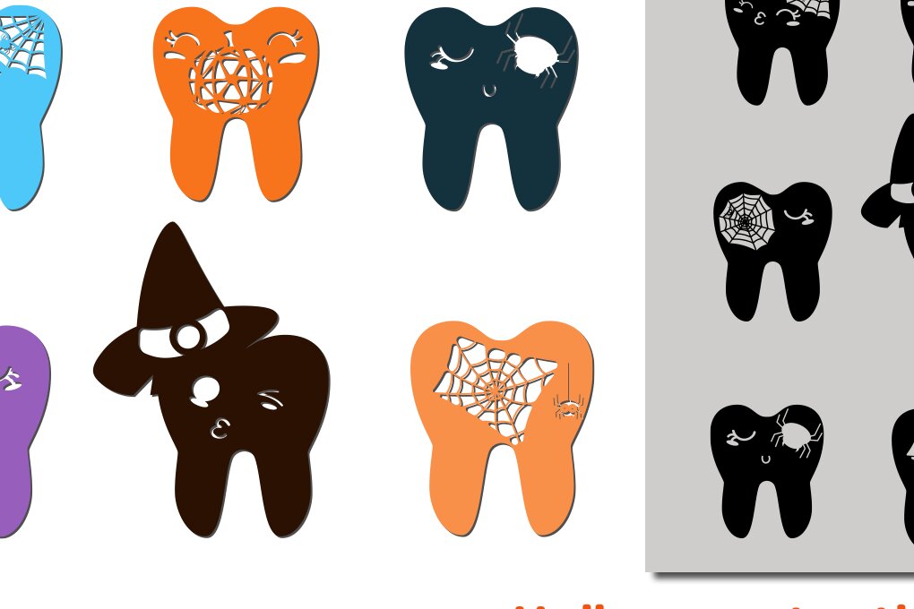 Σετ των 2 Intra απο ξύλο plywood 3mm-4mm πάχος – Tooth Fairy Halloween Tooth Fairy Δίασταση  20x20 cm INTRAFABR-77369291