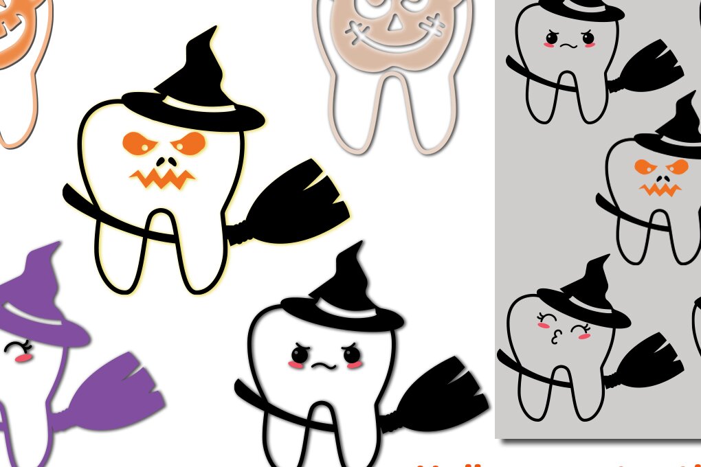 Σετ των 2 Intra απο ξύλο plywood 3mm-4mm πάχος – Tooth Fairy Halloween, Tooth Fairy Δίασταση  20x20 cm INTRAFABR-77460116