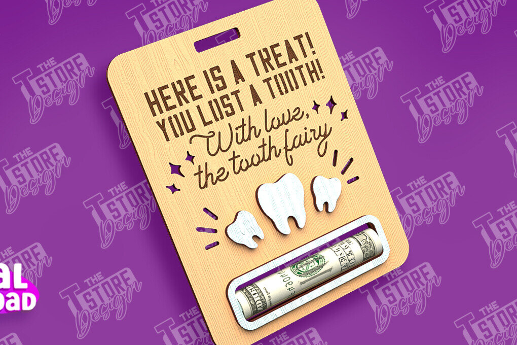 Intra απο ξύλο plywood 3mm-4mm πάχος – Tooth Fairy Money Card | Childs Design Δίασταση  40x30 cm INTRAFABR-97087359