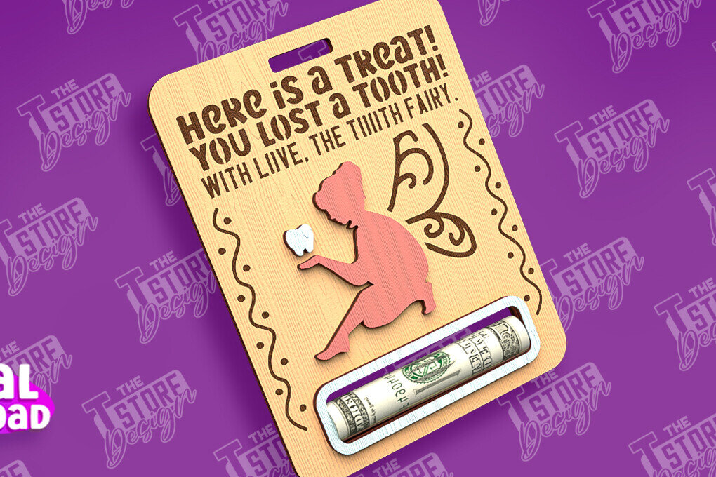 Intra απο ξύλο plywood 3mm-4mm πάχος – Tooth Fairy Money Card | Childs Design Δίασταση  40x30 cm INTRAFABR-97087398