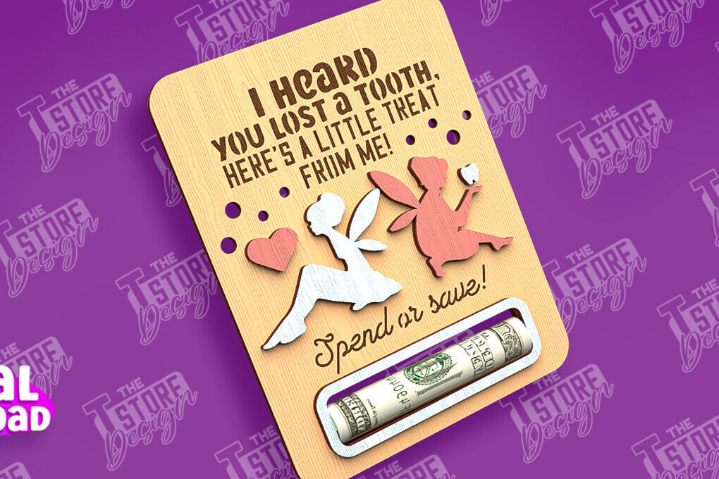 Intra απο ξύλο plywood 3mm-4mm πάχος – Tooth Fairy Money Card | Childs Design Δίασταση  40x30 cm INTRAFABR-97087404