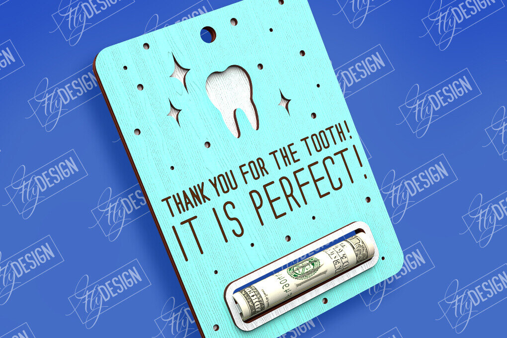 Intra απο ξύλο plywood 3mm-4mm πάχος – Tooth Fairy Money Card | Childs Design Δίασταση  40x30 cm INTRAFABR-97086041