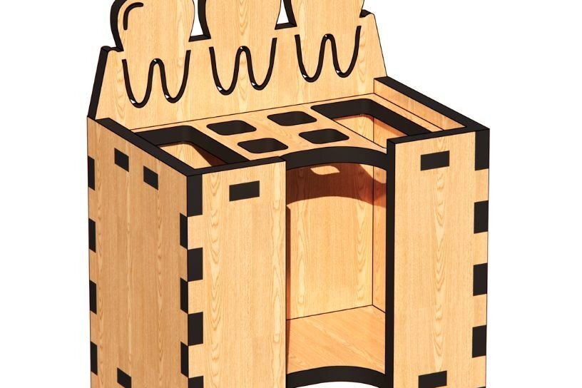 Σετ των 2 Intra απο ξύλο plywood 3mm-4mm πάχος – Θήκη οδοντόβουρτσας Δίασταση  20x20 cm INTRAFABR-34220880