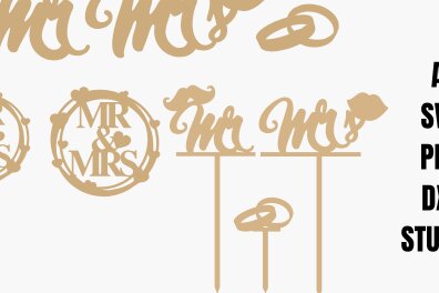 Σετ των 2 Intra απο ξύλο plywood 3mm-4mm πάχος – Κορυφαίος κύριος και κυρία Png Dxf Studio AI Δίασταση  20x20 cm INTRAFABR-112251269