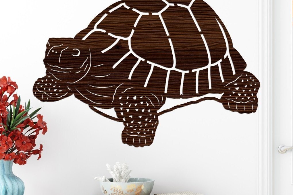 Σετ των 2 Intra απο ξύλο plywood 3mm-4mm πάχος – Tortoise - Αρχείο κοπής με λέιζερ Δίασταση  20x20 cm INTRAFABR-33160353