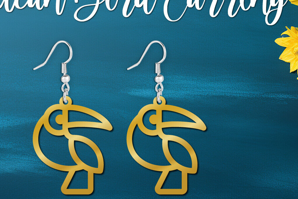 Σετ των 3 Intra απο ξύλο plywood 3mm-4mm πάχος – Toucan Bird Earring Δίασταση  5x5 cm INTRAFABR-107773996