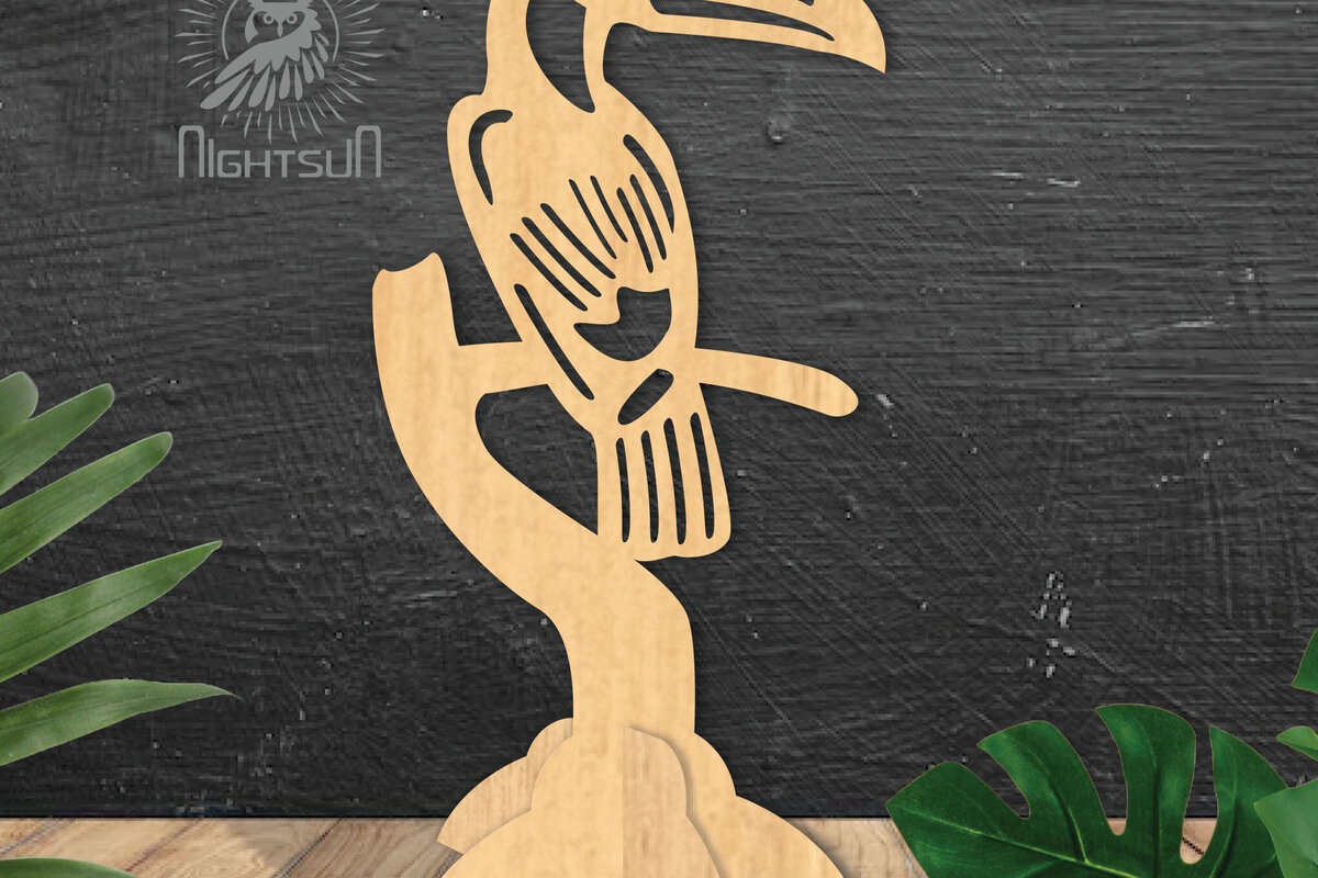 Σετ των 2 Intra απο ξύλο plywood 3mm-4mm πάχος – Toucan Bird Decor Home 2 Δίασταση  20x20 cm INTRAFABR-112467081