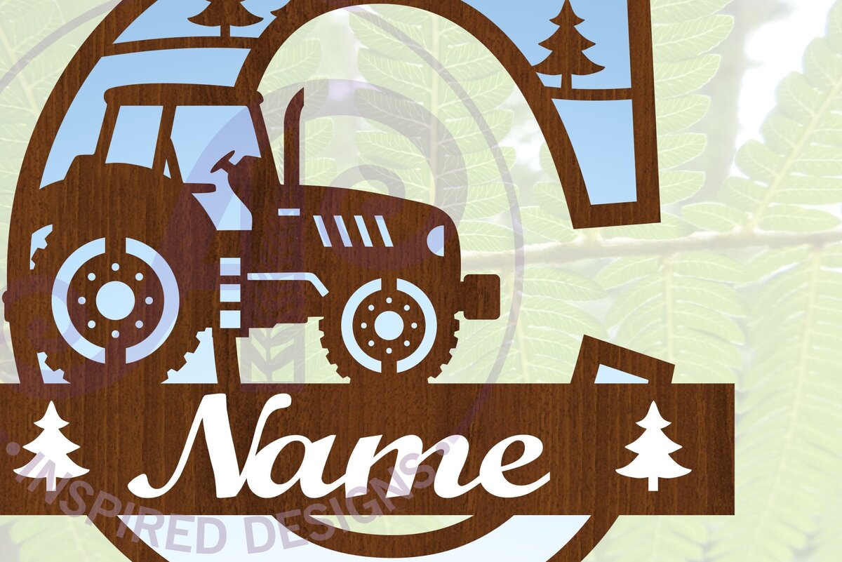 Σετ των 2 Intra απο ξύλο plywood 3mm-4mm πάχος – Μονόγραμμα τρακτέρ Letter C Δίασταση  20x20 cm INTRAFABR-70480828