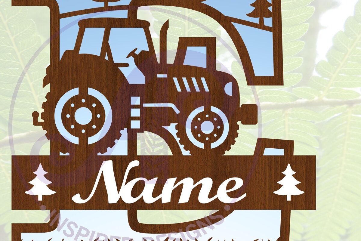 Σετ των 2 Intra απο ξύλο plywood 3mm-4mm πάχος – Μονόγραμμα τρακτέρ Letter E Δίασταση  20x20 cm INTRAFABR-70480896