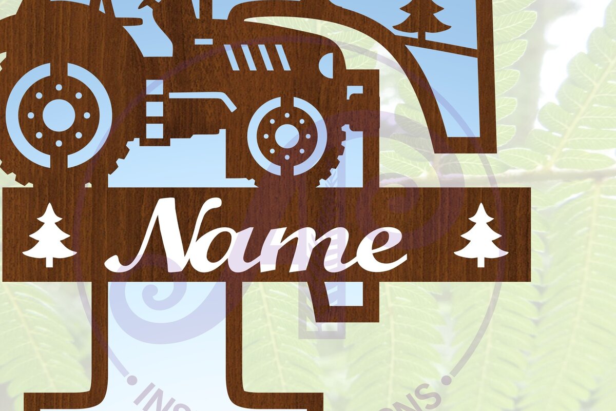 Σετ των 2 Intra απο ξύλο plywood 3mm-4mm πάχος – Μονόγραμμα τρακτέρ Γράμμα F Αποκοπή αρχείου Δίασταση  20x20 cm INTRAFABR-70480928