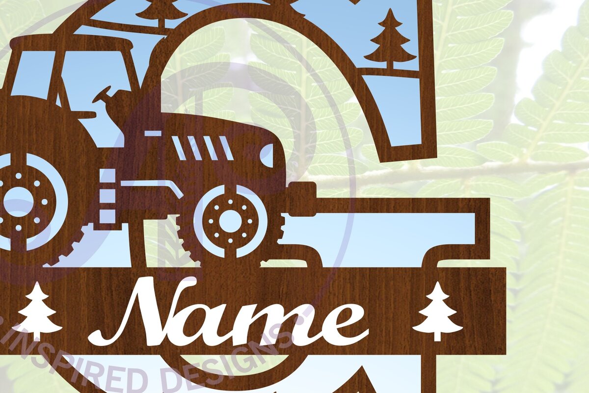 Σετ των 2 Intra απο ξύλο plywood 3mm-4mm πάχος – Μονόγραμμα τρακτέρ Γράμμα G Αποκοπή αρχείου Δίασταση  20x20 cm INTRAFABR-70480956