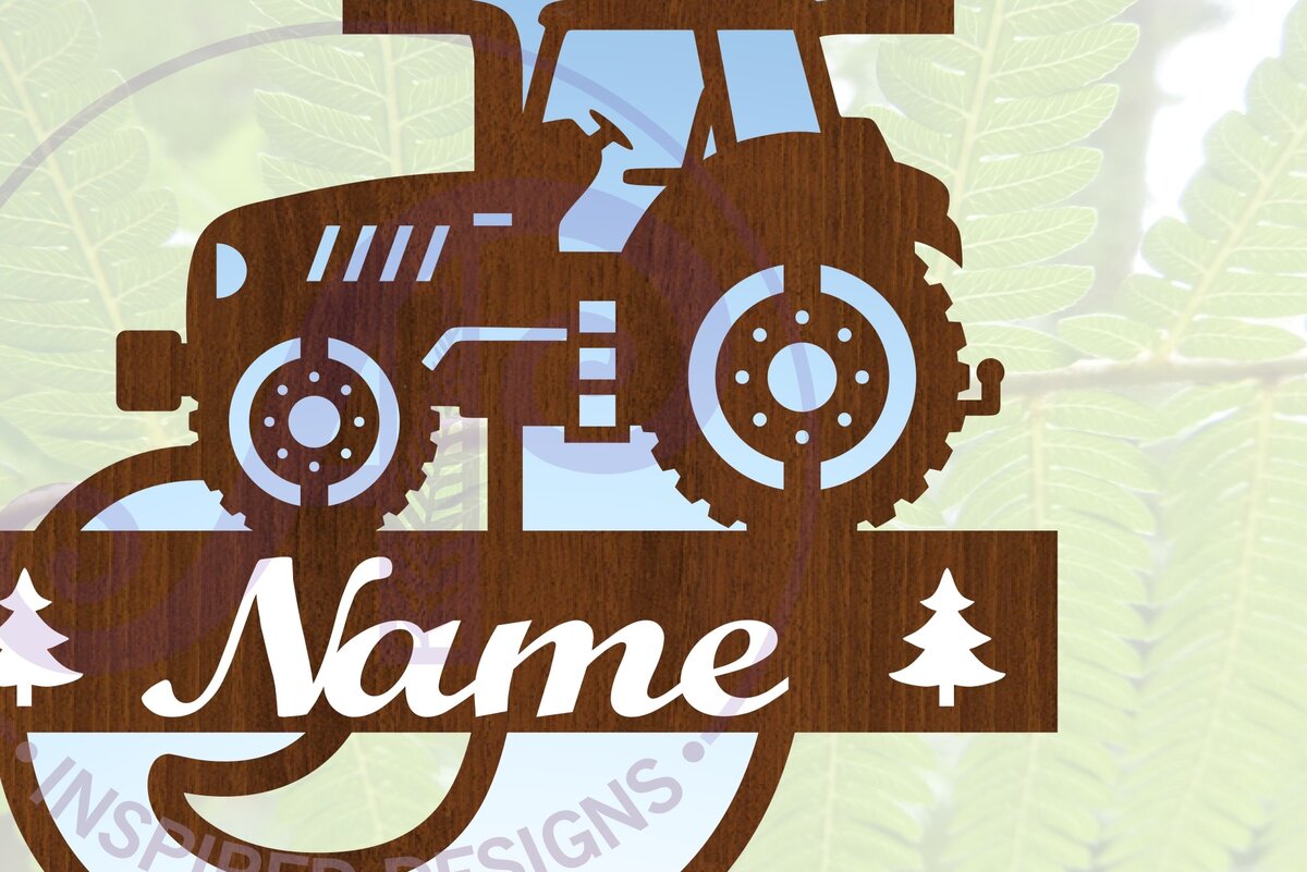 Σετ των 2 Intra απο ξύλο plywood 3mm-4mm πάχος – Μονόγραμμα τρακτέρ Letter J Δίασταση  20x20 cm INTRAFABR-70481031