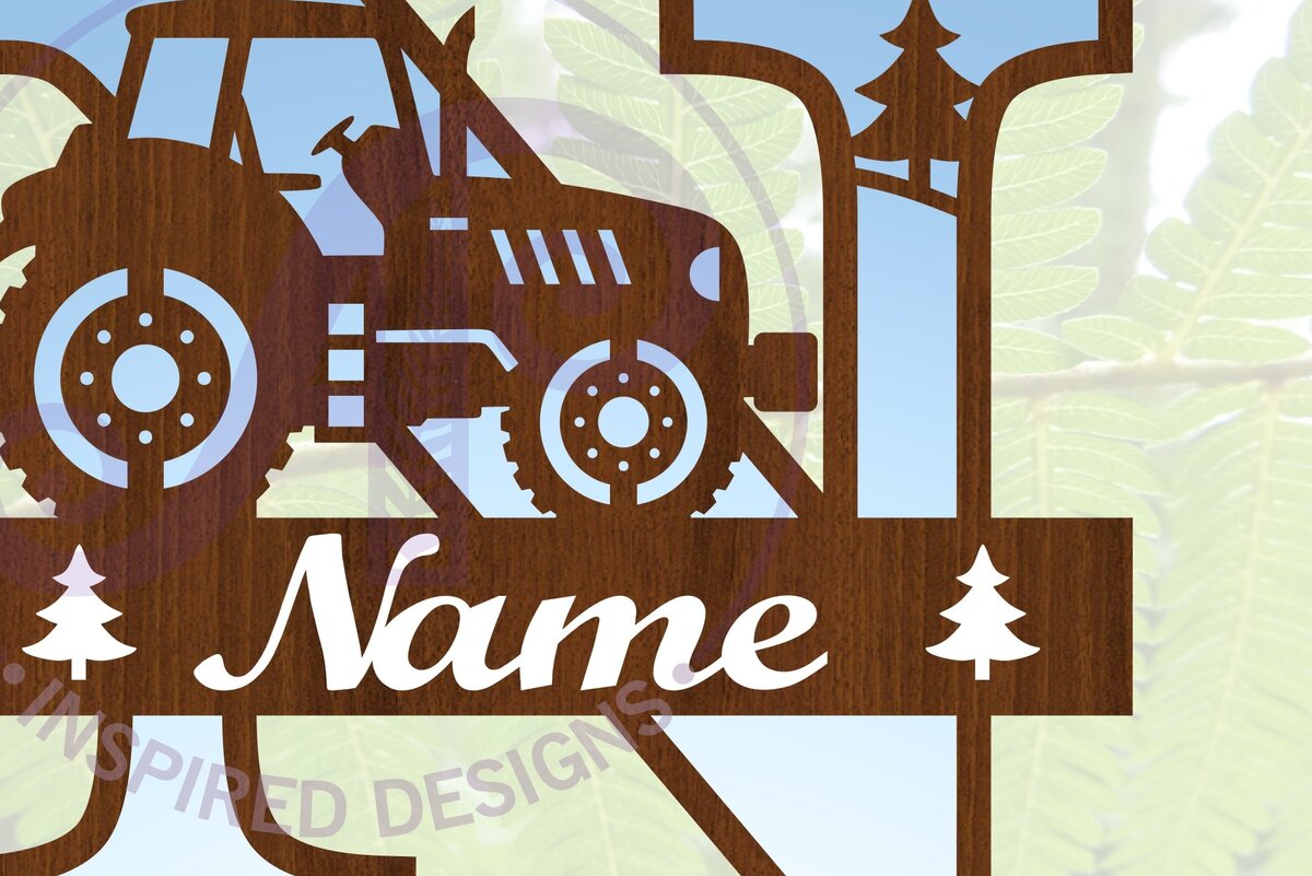 Σετ των 2 Intra απο ξύλο plywood 3mm-4mm πάχος – Μονόγραμμα τρακτέρ Letter N Δίασταση  20x20 cm INTRAFABR-70481225