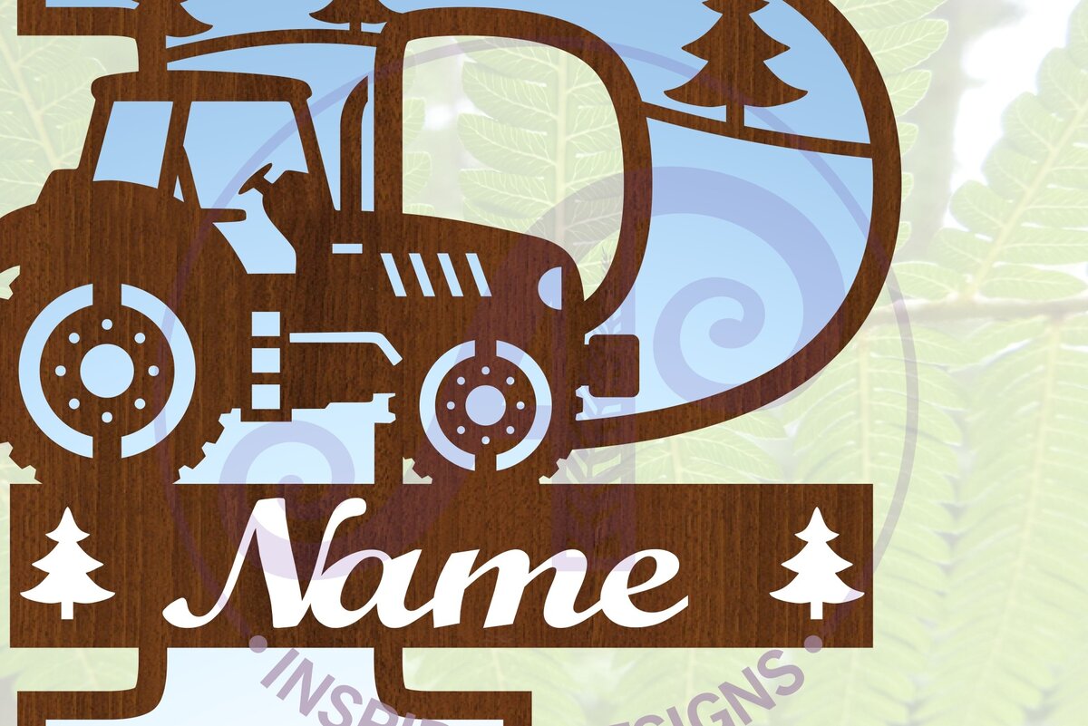 Σετ των 2 Intra απο ξύλο plywood 3mm-4mm πάχος – Μονόγραμμα τρακτέρ Letter P Δίασταση  20x20 cm INTRAFABR-70481264