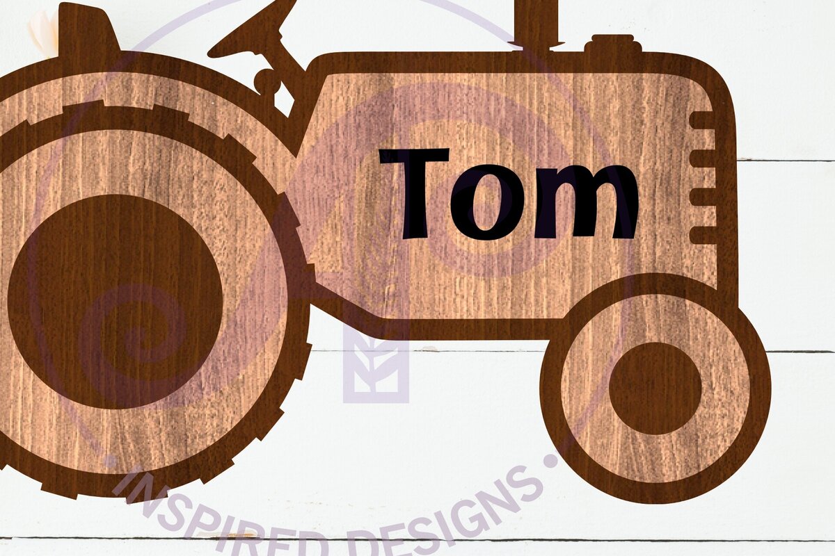 Σετ των 2 Intra απο ξύλο plywood 3mm-4mm πάχος – Τρακτέρ Παλαιότερο στυλ περίγραμμα δύο επιπέδων Δίασταση  20x20 cm INTRAFABR-111320455