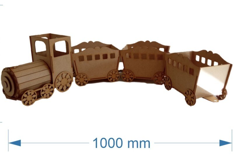 Σετ των 2 Intra απο ξύλο plywood 3mm-4mm πάχος – Τρένο - Δώρο - Lasercut Δίασταση  20x20 cm INTRAFABR-20292853