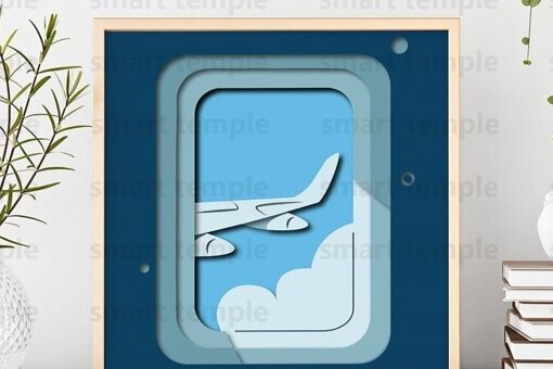 Σετ των 2 Intra απο ξύλο plywood 3mm-4mm πάχος – Travel Layered, Clouds Cricut, Clouds 3d Δίασταση  20x20 cm INTRAFABR-81182320