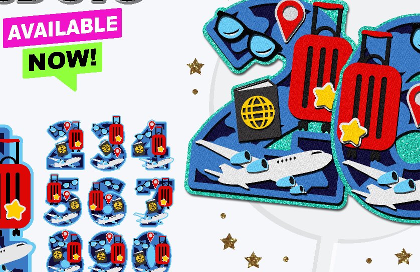 Σετ των 2 Intra απο ξύλο plywood 3mm-4mm πάχος – Ταξιδιωτικοί αριθμοί 3D Δίασταση  20x20 cm INTRAFABR-76075801