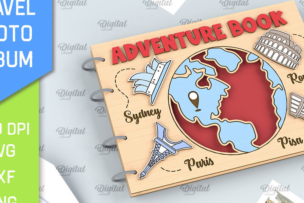 Σετ των 2 Intra απο ξύλο plywood 3mm-4mm πάχος – Ταξιδιωτικό άλμπουμ φωτογραφιών με λέιζερ Δίασταση  20x20 cm INTRAFABR-99195168