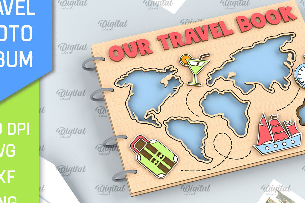 Σετ των 2 Intra απο ξύλο plywood 3mm-4mm πάχος – Ταξιδιωτικό άλμπουμ φωτογραφιών με λέιζερ Δίασταση  20x20 cm INTRAFABR-99195082