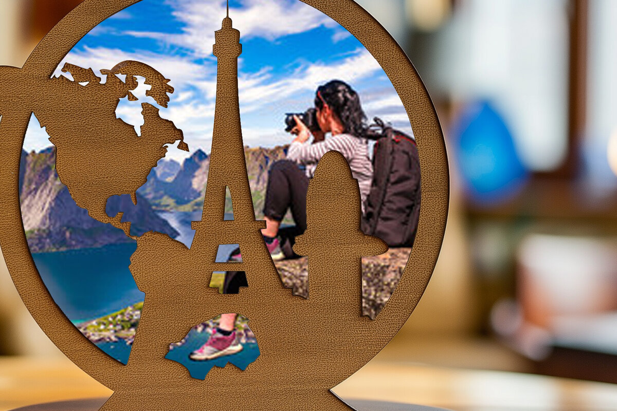 Σετ των 2 Intra απο ξύλο plywood 3mm-4mm πάχος – Κορνίζα ταξιδιού με Cut Fil Δίασταση  20x20 cm INTRAFABR-99755591