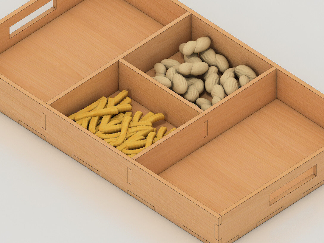 Σετ των 2 Intra απο ξύλο plywood 3mm-4mm πάχος – Δίσκος Διαφορετικά παχιά αρχεία κοπής λέιζερ 080 Δίασταση  20x20 cm INTRAFABR-60982340