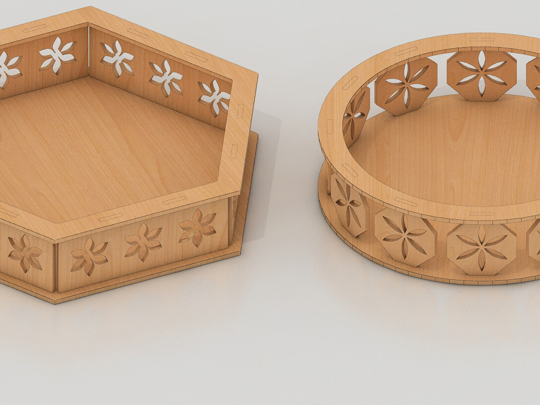 Σετ των 2 Intra απο ξύλο plywood 3mm-4mm πάχος –  διαφορετικού πάχους δίσκου 104 Δίασταση  20x20 cm INTRAFABR-60960774