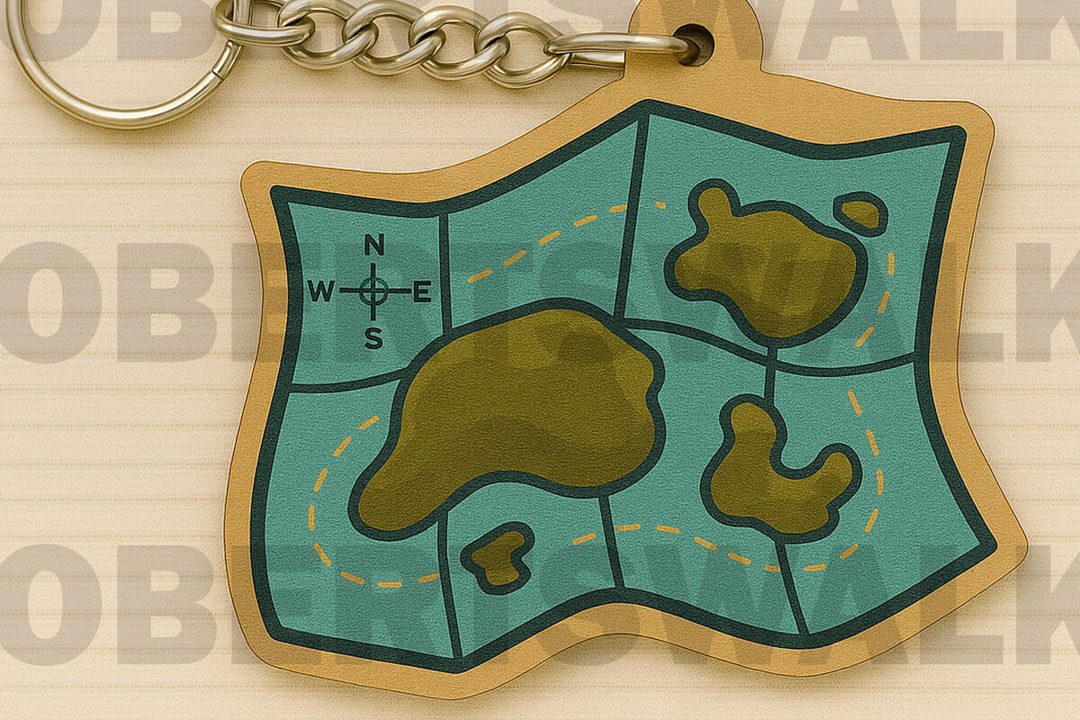 Σετ των 3 Intra απο ξύλο plywood 3mm-4mm πάχος – Treasure Map Keychain Δίασταση  5x5 cm INTRAFABR-123125929