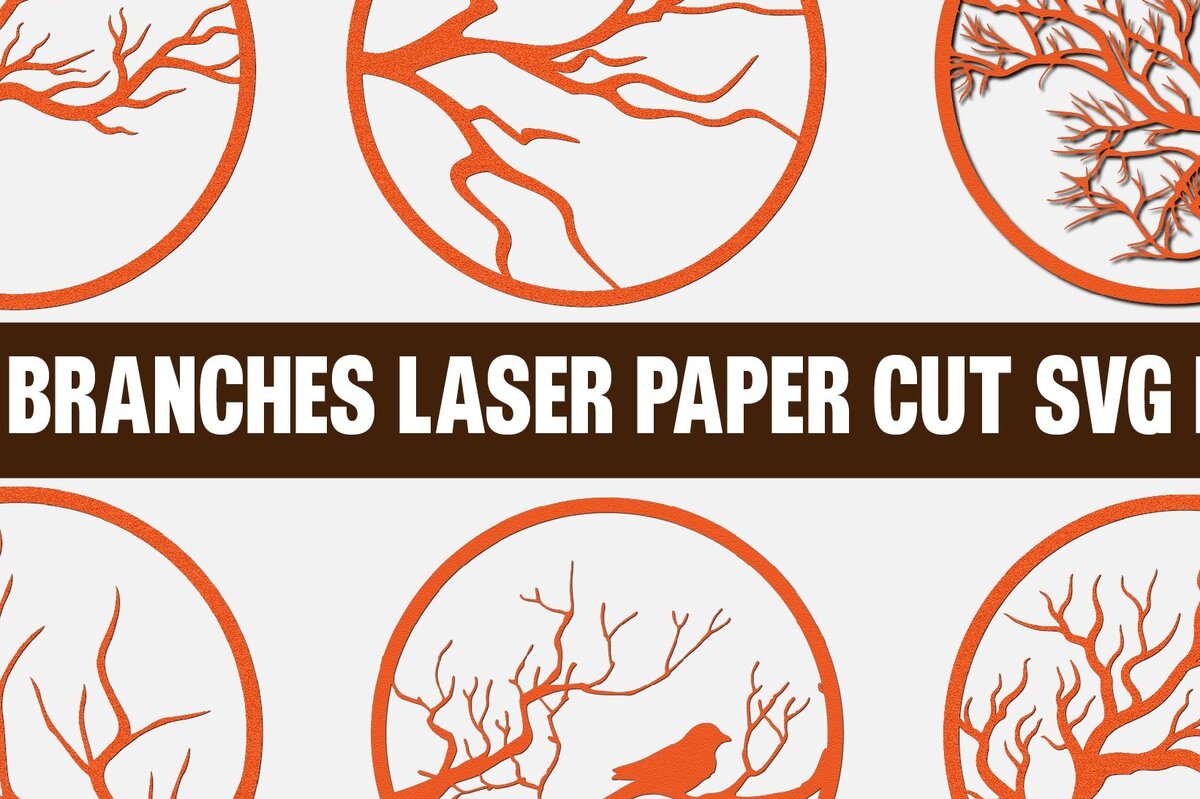 Σετ των 2 Intra απο ξύλο plywood 3mm-4mm πάχος – Δέσμη κοπής χαρτιού λέιζερ κλαδιά δέντρων 3 Δίασταση  20x20 cm INTRAFABR-75228008